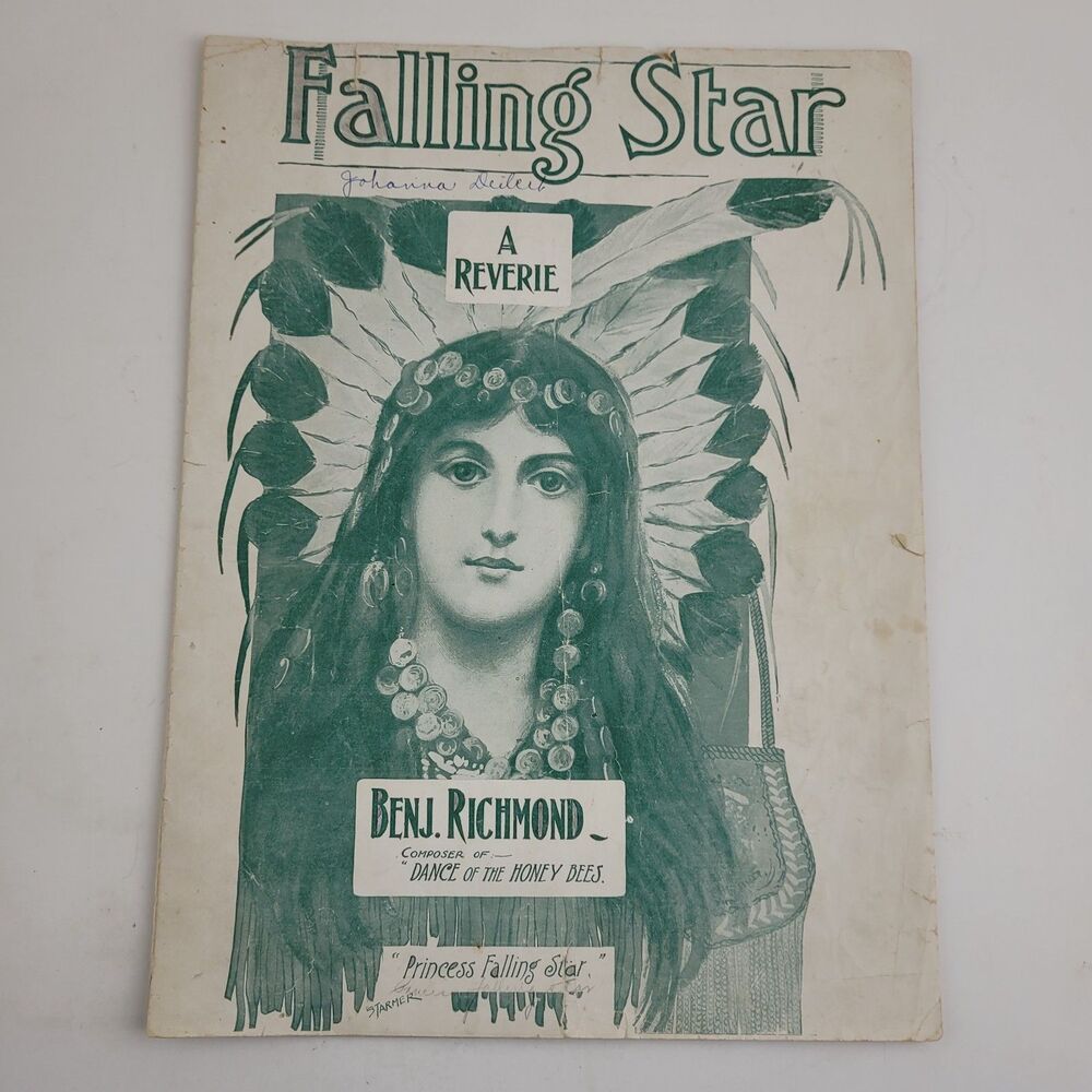 Princess Falling Star A Reverie Benj. Richmond Sheet Music Native American #SM3
